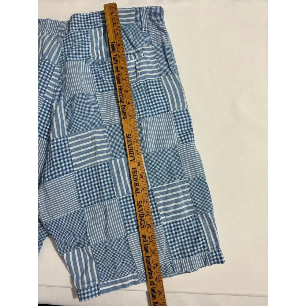 Vintage Siegfried Blue Shorts with Checker Sewn Patches - Men's Size 36